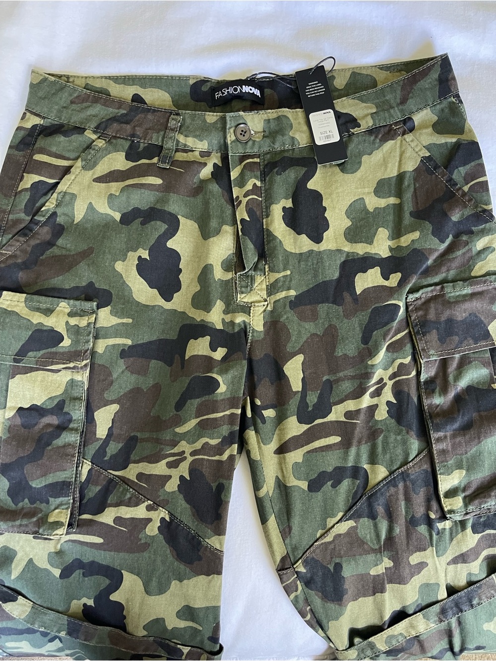 Fashion Nova Green Camo Cargo Pants